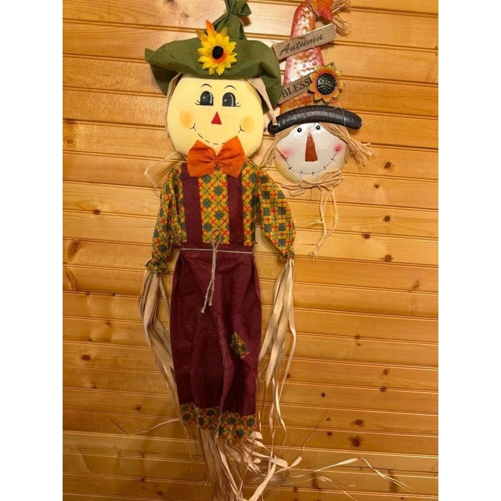 Two piece bundle lot fall decoration scarecrows - Picture 3 of 5